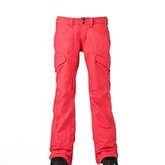 Burton Lucky Cargo Snowboard Pant Dryride Insulated Bright Coral Small Ski Snow - Picture 1 of 16